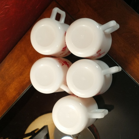 Antique - Rare - Hazel Atlas Tom-and-Jerry Punch Bowl and 5 Cups Set - Picture 10 of 11
